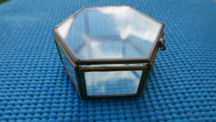 Vintage Brass Glass Box