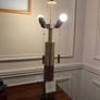 Teak and brass luxury 1960s fiberglass shade table lamp mid century Czech Image 10