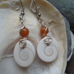 Shell earrings, Handmade earrings, Drop earrings,Jewellery