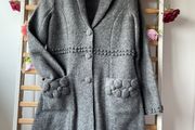 coat grey 100% wool coat James Lakeland vintage inspired 10/12 medium