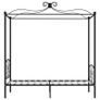 Canopy Bed Frame Black Metal 90x200 cm Image 5