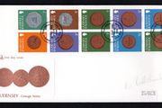 1980 Guernsey 30p Definitive Stamp Booklet Pane (ex SB20) Coinage Series First Day Cover (FDC)