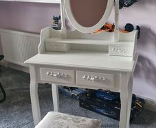 dressing table with stool