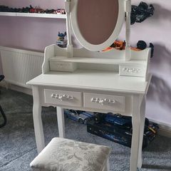dressing table with stool