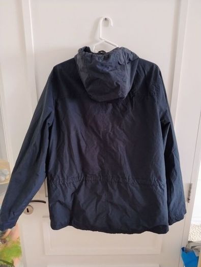 GAP ladies jacket coat with hood and zip and clip button closure in very good condition with no issues see last three photos for exact measurements size large FREE STANDARD POSTAGE INCLUDED