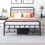 Double Bed Frame with Storage and Headboard, Metal Bed Frame Double Size No Box Spring Needed, Enhanced Mattress Support, Noise Free Image 6