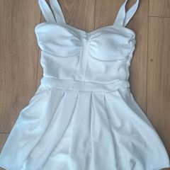 White swimsuit with Built-in Chest Pads