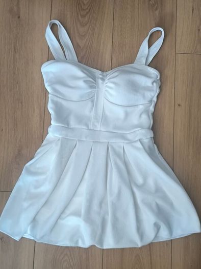 White Active Tennis Skort / Dress with Built-in Chest Pads