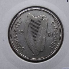 Irish Free State. 1931 Silver Shilling. Rare Year!