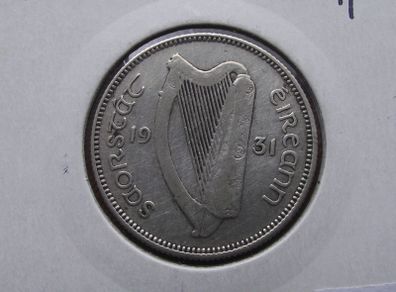 Irish Free State. 1931 Silver Shilling. Rare Year!