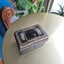 vintage money box Miniature Tin Coinbox 1950s DiBro Tin Moneybox C.B.1. No Key 8cm x 4.5cm pig bank jewellery box  great gift present memorabilia colectebels decorations Image 2