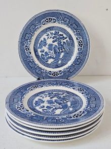 Vintage Arklow Pottery "Willow " Side Plates x 6