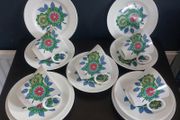 Fabulous Vintage China Set of Four Trios by the Royal Grafton Fine Bone China in Cool Vintage Retro 70s Floral Pattern, Plus a Fifth Duo