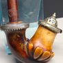 Antique Carved Meerschaum Pipe With Ornate Silver Mounts Image 2