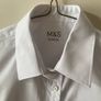 M&S white Velcro shirt (as new) age 9-10 Image 2