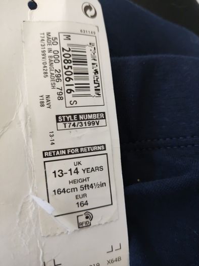 BNWT Navy Leggings M+S Age 13 -14
