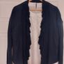 Very Dark Navy (nearly black) silk cardigan size L Image 2