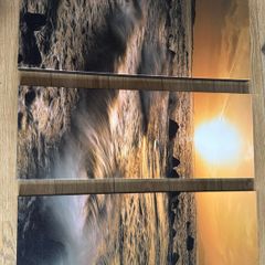 Sea Surf and Sunset 3 piece canvas