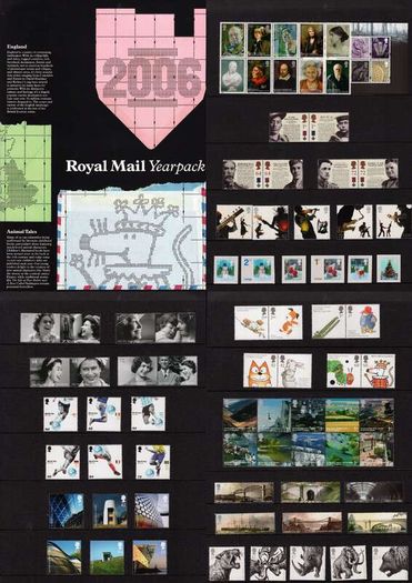 2006 Great Britain Commemorative Stamps Year Pack (includes 4 image showing contents)