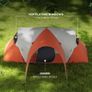 3000mm Waterproof Camping Tent for 5-6 Man, Family Tent with Porch and Sewn in Groundsheet, Portable with Bag, Orange Image 5