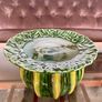 Green Majolica Raised Cabbage Leaf Rim Individual Plate Olfaire Portugal Image 7