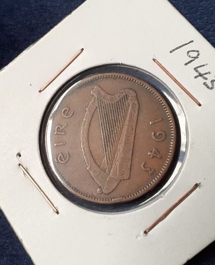 1943 Ireland Half Penny "1/2d Leat Pingin"