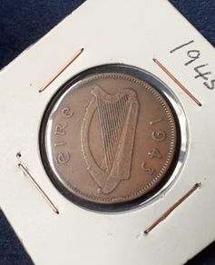1943 Ireland Half Penny "1/2d Leat Pingin"
