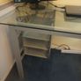 Large Glass Top Home Office Desk - Very Good Condition Image 2