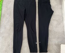Nike Maternity Bundle, 2 x Over Bump Leggings and Nursing Sports Bra (Black, Size M/L) plus OTB grey joggers