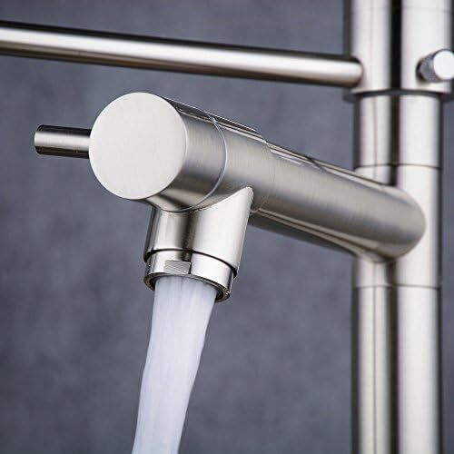 Professional Single Lever Chrome Spring Pre-Rinse Pull Out Sprayer Kitchen Taps, Commercial Deck Mounted Kitchen Pull Down Taps