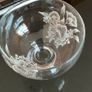 Vintage footed etched glass bowl with floral design Image 3