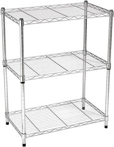 _Basics 3-Tier Storage Shelf, Up to 115 kg per Shelf, Chrome