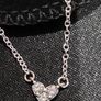 Silver Tri-Stone Heart Collar Necklace Brand New Image 2