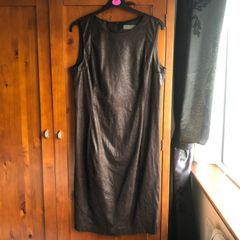 Zara Basic Brown Suedette Midi dress