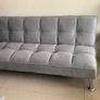 Grey Velvet 3Seater Sofa Bed - Free Delivery Image 2