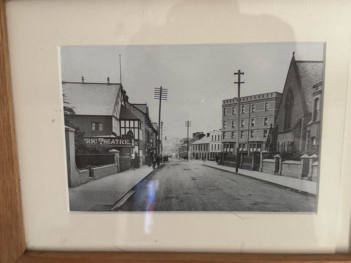 Pair of Rare Antique Photographs - Main Street Bray (c.1911) & Rush Village, Co. Dublin (Framed 56 x 25 cm)