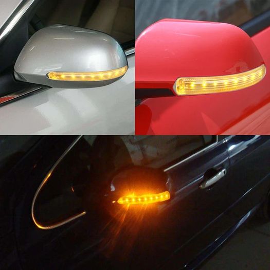 12V Car Rear View Mirror Lights Turn Signal Lamps LED Strips Indicator Side Marker Lateral Off Road 4x4 Automotive Accessories