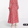 Maxi red floral dress BNWT Image 4