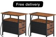 Narrow Bedside Table with Charging Station 2