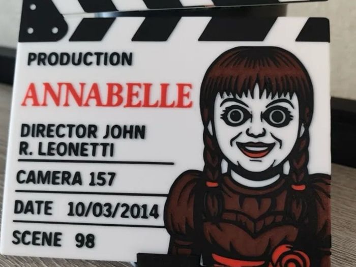 Annabelle/ Terrifier 3 display scene clap board