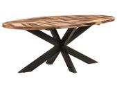 Dining Table Oval 200x100x75cm Acacia Wood with Sheesham Finish