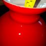 Oil Lamp Shade Red Globe Rayo style Glass Vianna France, bright red exterior with a white interior lining and a rounded globe shape, Postage Available or Collection Image 7