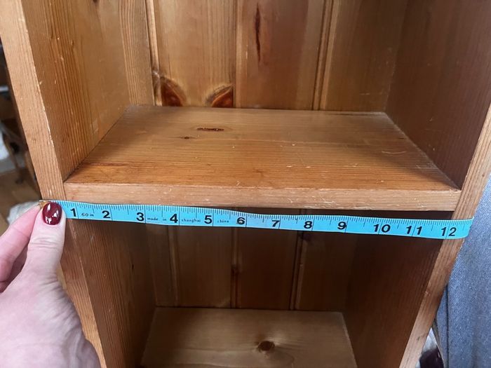tall slim pine bookcase