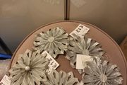 5 x luxury silver christmas hanging decorated with gems