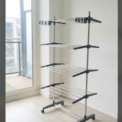QUICK SALE (BARGAIN): Huge 4-Tier Rolling Clothes Airer - Excellent Condition (Collection Dublin 13)
