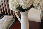 Laura Ashley vase with silk hydrangea's