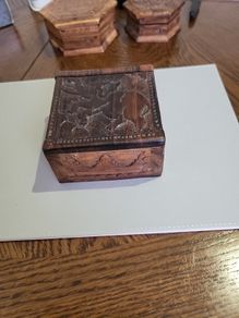 Trinket box carved hardwood