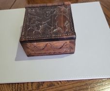 Trinket box carved hardwood