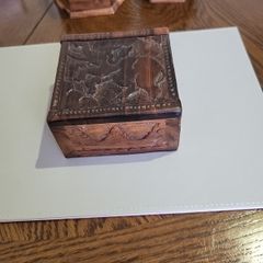 Trinket box carved hardwood
