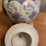 Blue and White Porcelain Ceramic Temple Jar Vase Chinoiserie Flower Garden Image 3